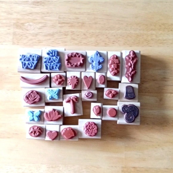 26 Assorted Stampin' Up Wood Mount Rubber Stamps - Used - Picture 2 of 2